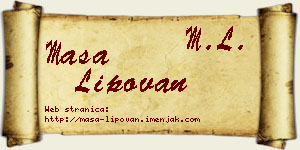 Maša Lipovan vizit kartica